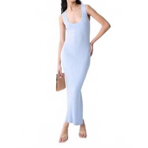 NEW DÈLUC amora knit midi dress in light blue